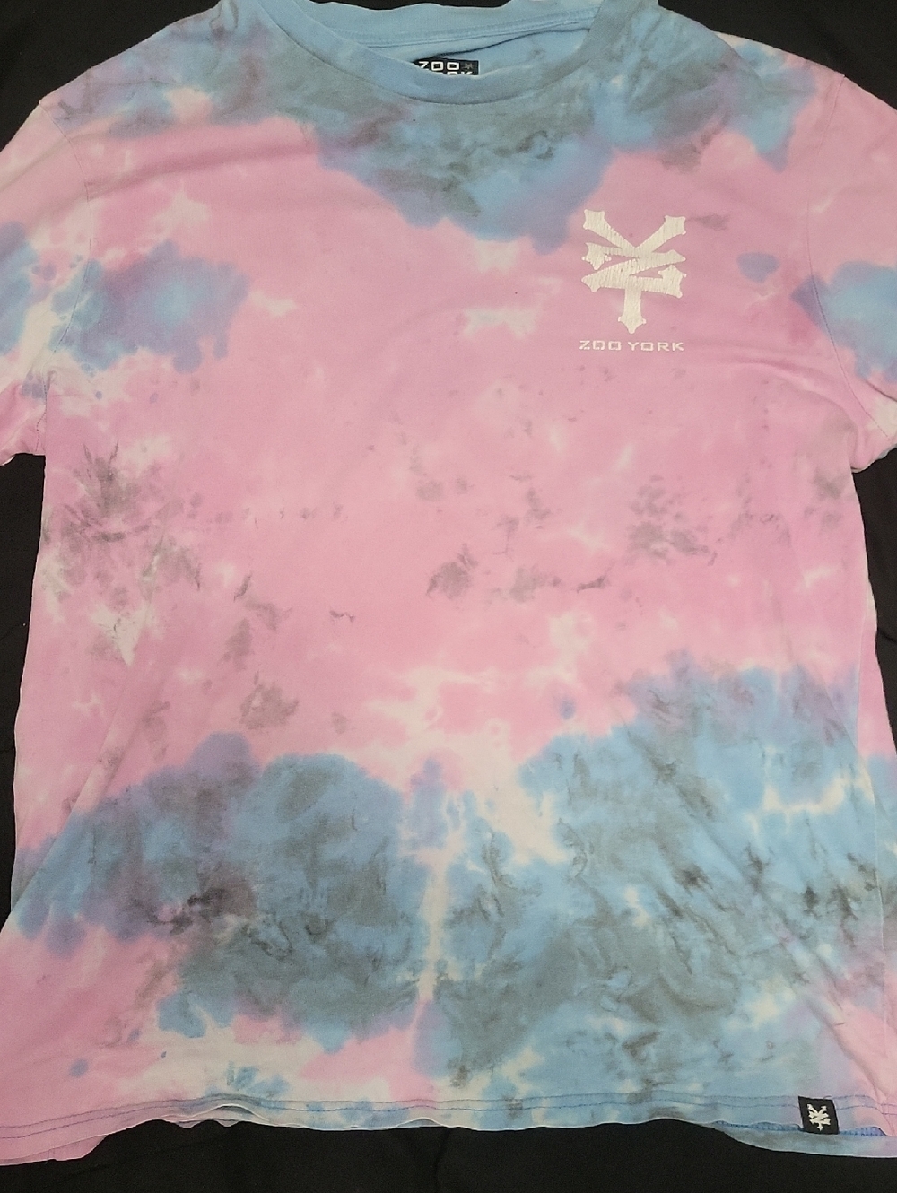 Zoo York Large Pink/blue/black/whitr Tie Dye Long Sleeve - Unisex